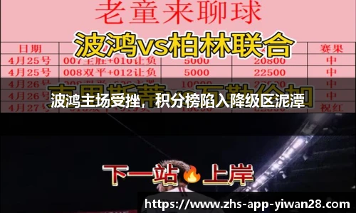 波鸿主场受挫，积分榜陷入降级区泥潭